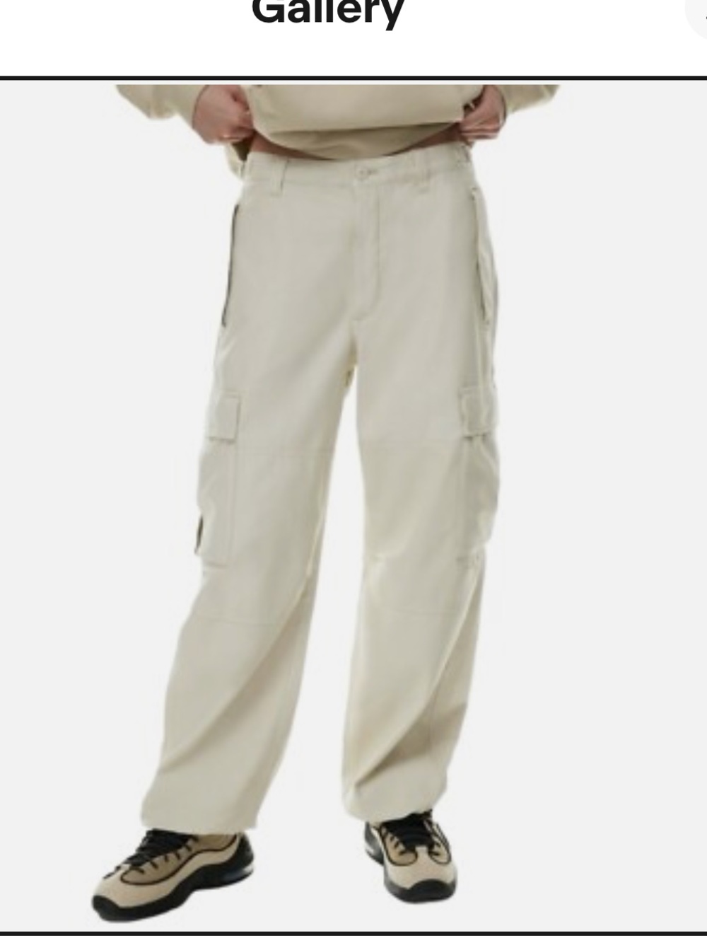TNA Cream Wide-Leg Cargo Pants